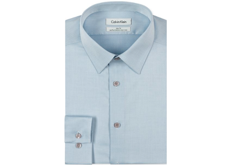 CK Slim-Fit Non-Iron Herringbone Point Collar Dress Shirt